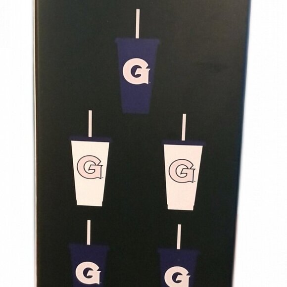 Starbucks Campus Collection GEORGETOWN HOYAS 5 PK Plastic 24 Oz Cups Lid/Straw - Picture 4 of 7